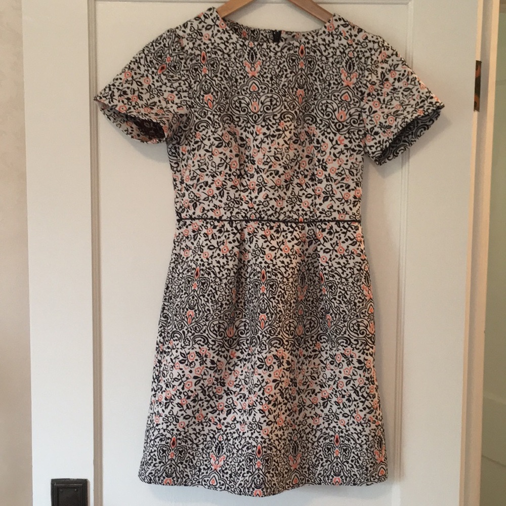 Brocade Short Sleeve Dress